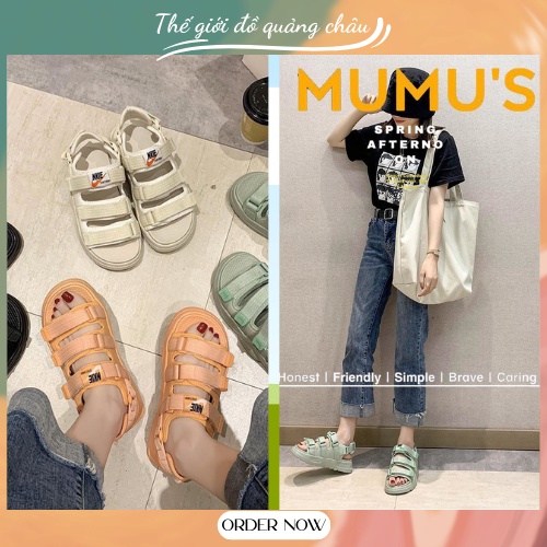 Sandal nữ 3 quai ngang phong cách Hàn Quốc CAO CẤP NKIE (hàng loại 1) ! (A016)