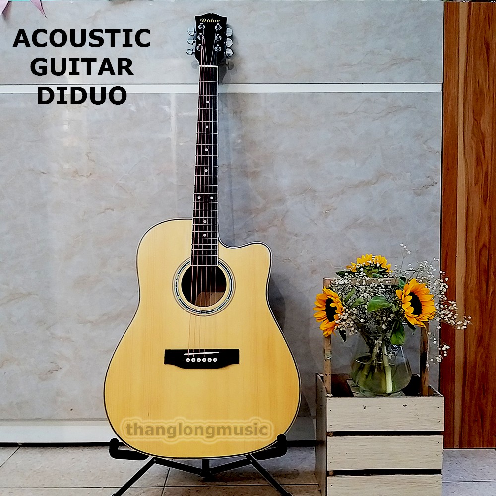 [ Thanh lý Ghi-ta ] Đàn Guitar Acoustic Diduo gỗ thịt ( Solid ) - Kèm bao và pick gảy