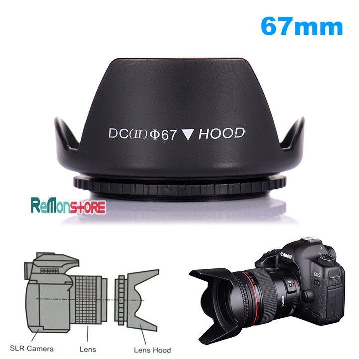 Loa che nắng Lens Hood hoa sen vặn ren cho ống kính phi 67mm