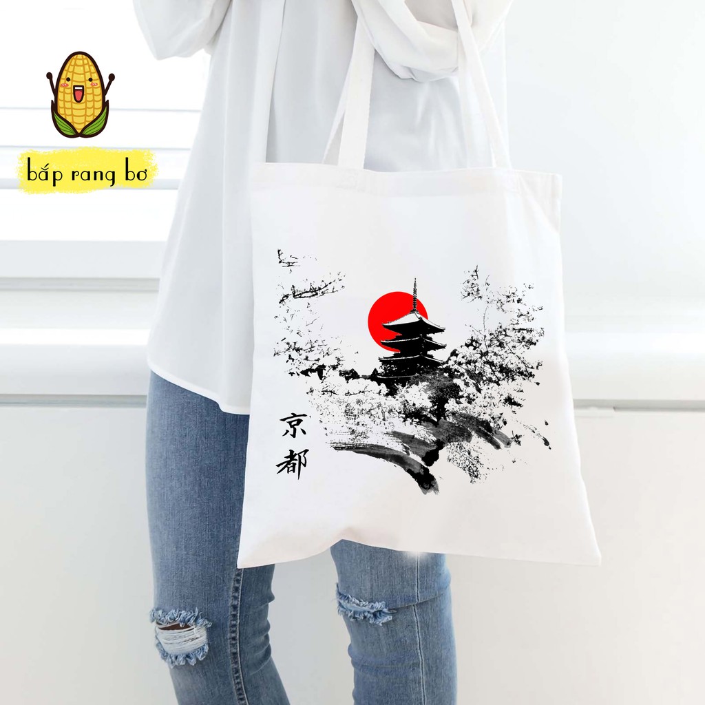 TÚI VẢI PHONG CÁCH NHẬT BẢN - TÚI TOTE CÓ KHÓA -VẢI CANVAS SIU TO