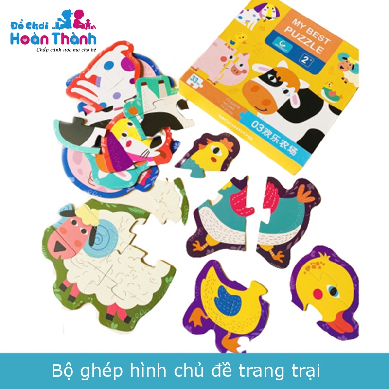 Đồ chơi ghép hình gỗ các con vật cho bé Montessori, đồ chơi giáo dục sớm cho bé 1 đến 3 tuổi