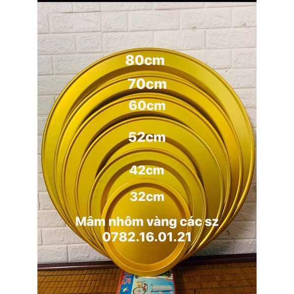 Mâm nhôm, mâm ăn cơm Mâm nhôm mạ vàng 60cm. đây là dụng cụ bếp trong gia  đinh, bộ đò bàn ăn