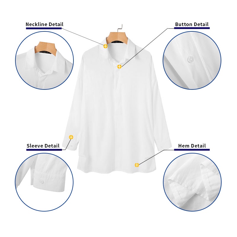 Zanzea Áo Sơ Mi Tay Dài Viền Bên Phong Cách Hàn Quốc Thanh Lịch Dành Cho Nữ