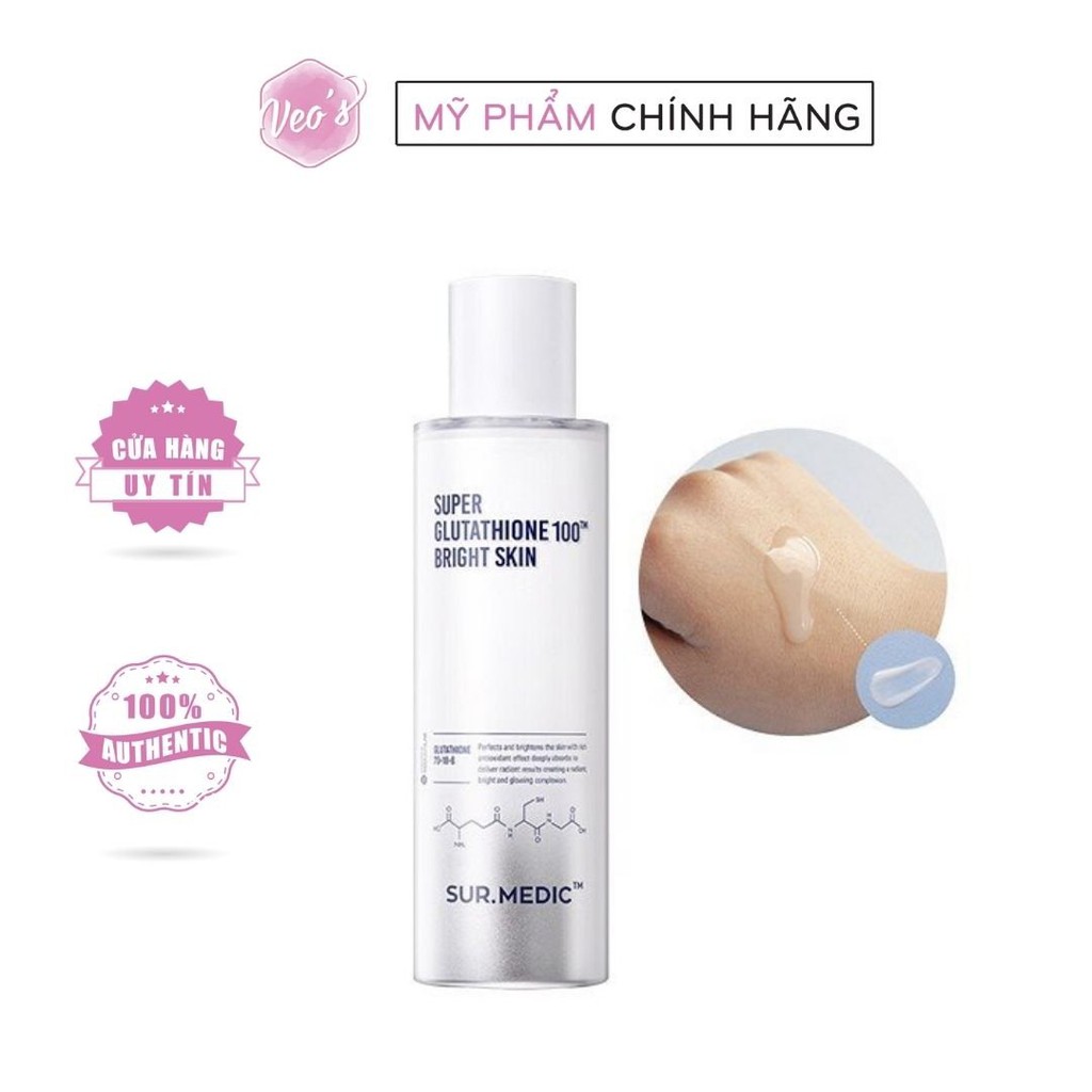 Nước hoa hồng Sur.Medic Super Glutathione 100 Bright Skin 145ml