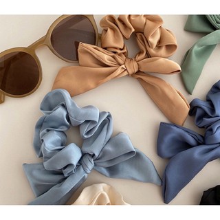 CHUNI Store Hairtie cột tóc srunchies nơ chất vải phi cao cấp