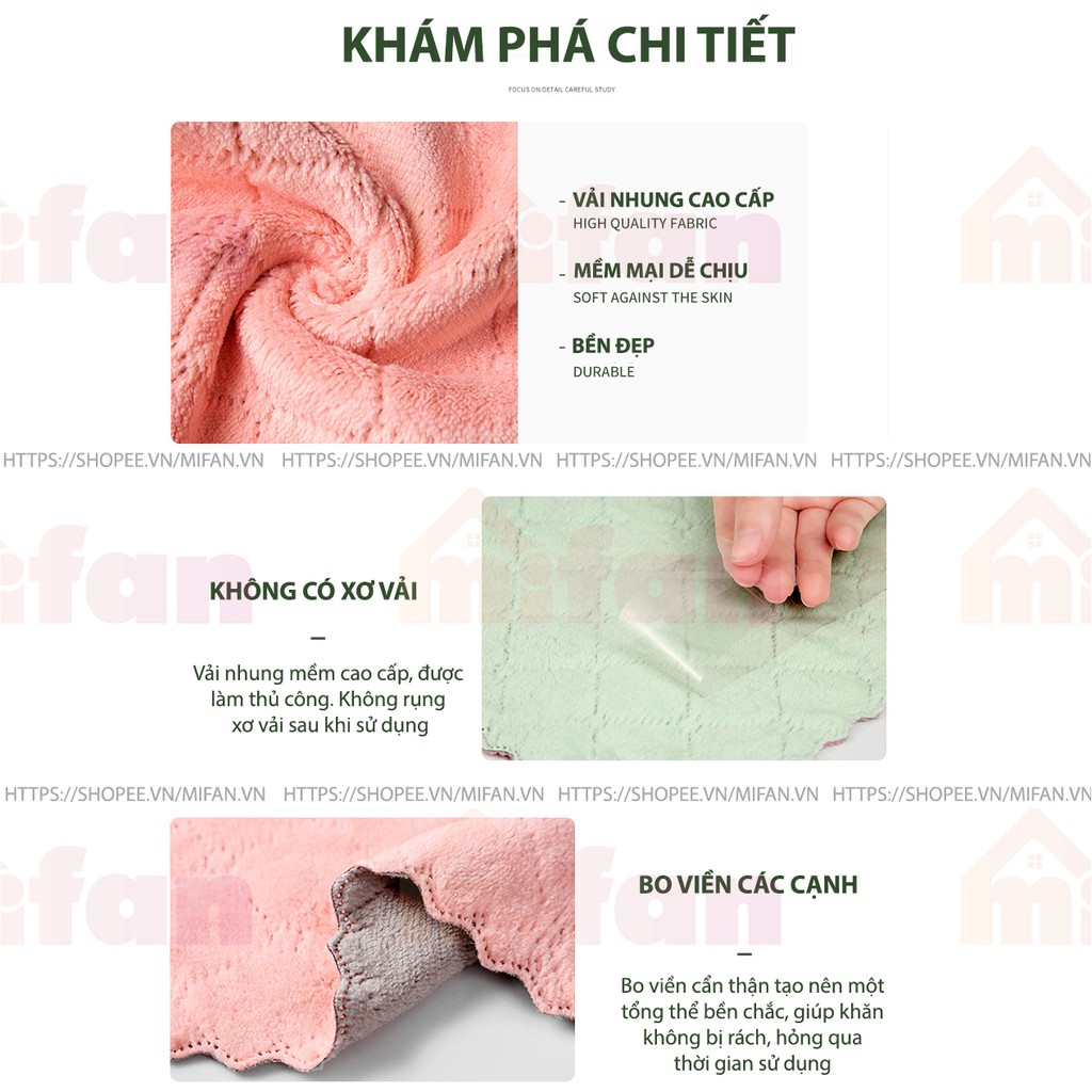 COMBO 10 Khăn Lau Bếp Đa Năng 2 Mặt MIFAN - Lau Tay, Lau Bát Đĩa - Siêu Mềm Mịn Dày Dặn Thấm Hút Tốt - HÀNG CAO CẤP | BigBuy360 - bigbuy360.vn