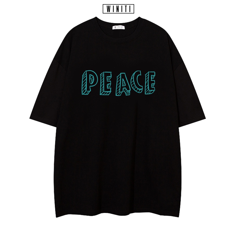 Áo thun unisex phông nam nữ basic form suông rộng phong cách Hàn Quốc Peace Winiti T shirt