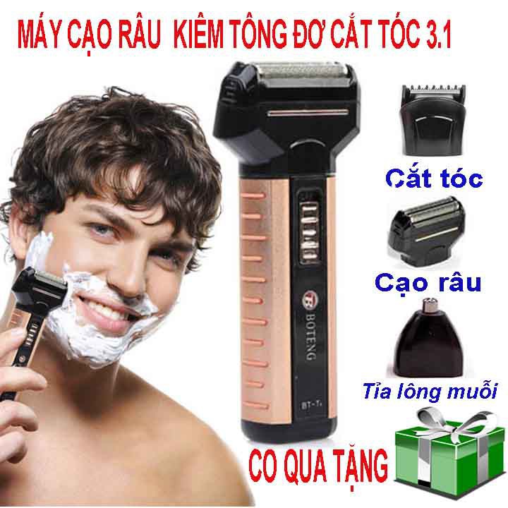 Máy cạo râu kiêm tông đơ cắt tóc BTT1 Tặng vòng tay tùy hưu