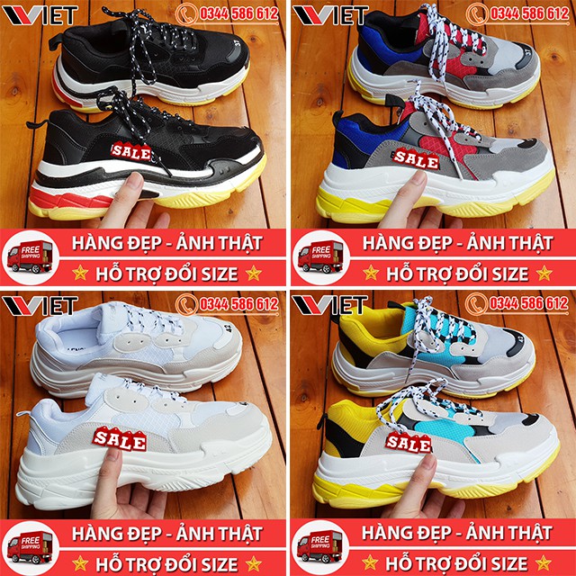 [FREE SHIP TOÀN QUỐC] Giày Thể Thao Balen Triple S Đen Trắng , Trắng , Đỏ Xanh , Xanh Vàng Giá Rẻ