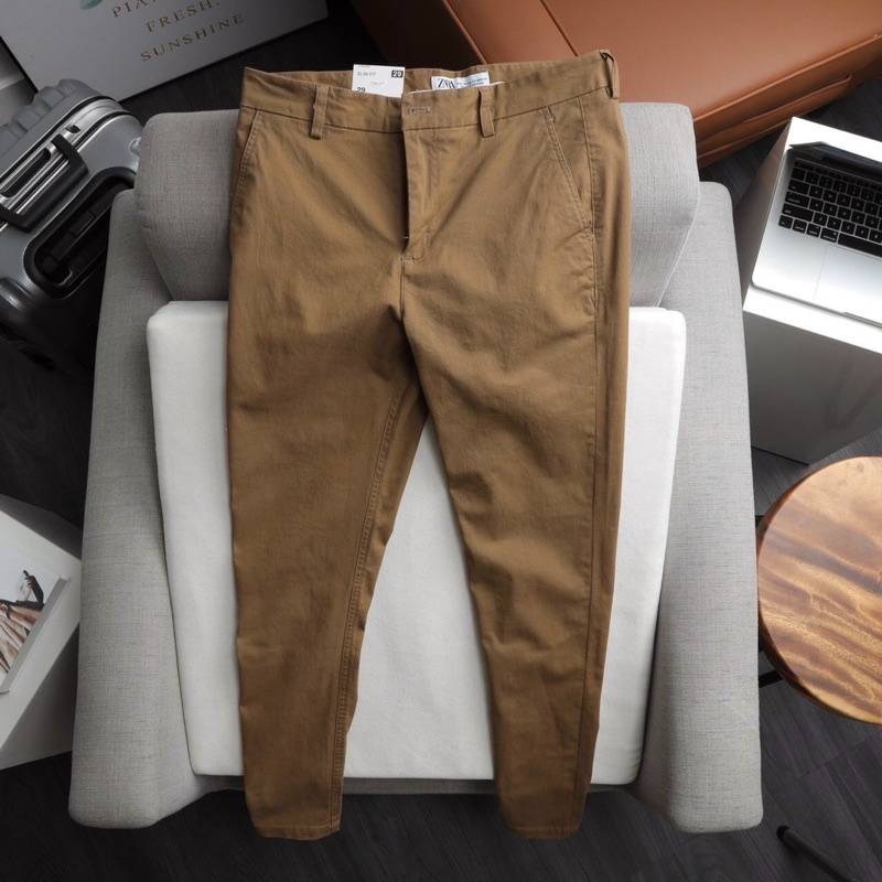 Quần dài kaki nam Zara côn From Slim fit