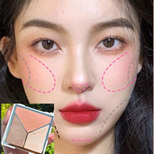 Bảng phấn trang điểm tạo khối má hồng 3 màu sắc tự nhiên | BigBuy360 - bigbuy360.vn