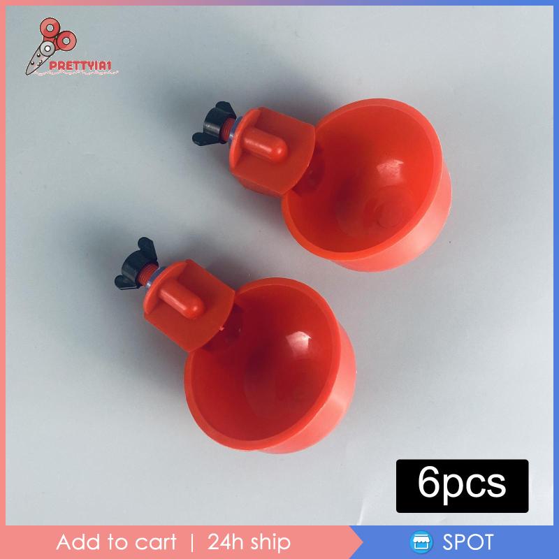 1 [Prettyia1] Bộ 6 Bát Uống Nước Tự Động Cho Gà Vịt Gà Tây Gà Tây Dễ Vệ Sinh