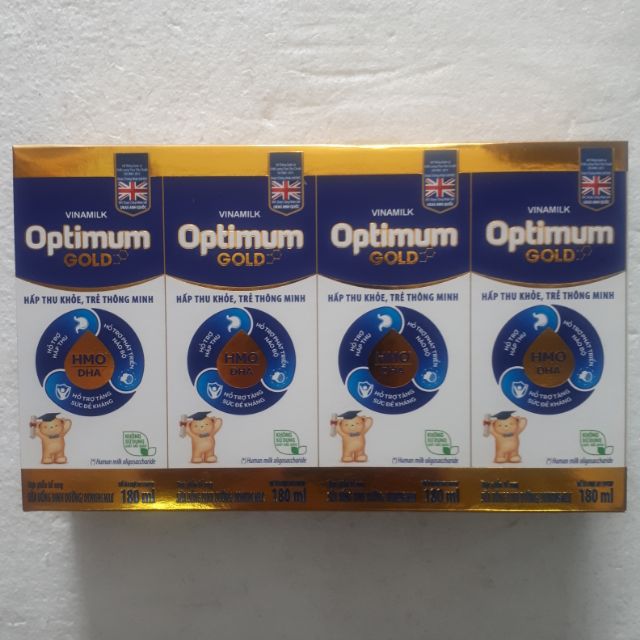 Lốc 4 hộp sữa Optimum GOLD 180ml