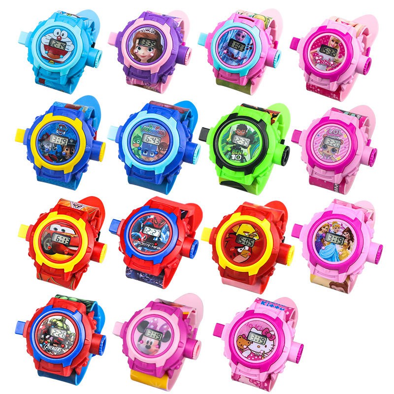 Đồng Hồ Điện Tử Hình Nhân Vật Người Nhện Phim Frozen 24 Mẫu Cho Bé