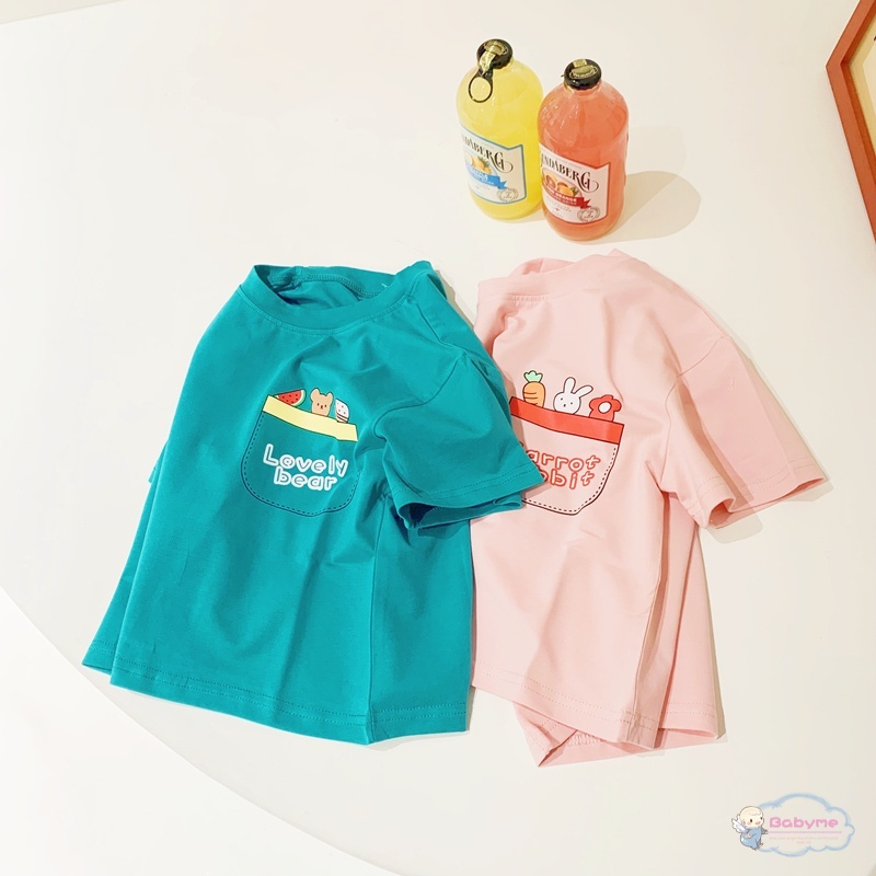 Áo Thun Cotton Tay Ngắn Cổ Tròn Thời Trang Cho Bé Gái