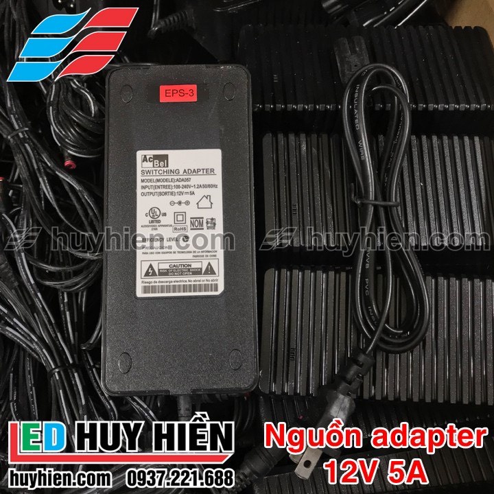 Nguồn 12V 5A Acbel, Delta, Sony, Liteon chính hãng, Nguồn nhựa loại tốt 12V 5A (60W) cho led camera audio
