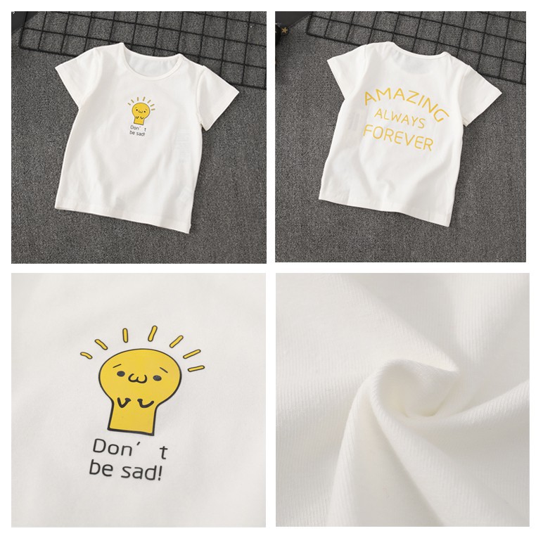 Áo thun tay ngắn chất liệu Cotton phong cách Hàn Quốc thời trang cho bé trai