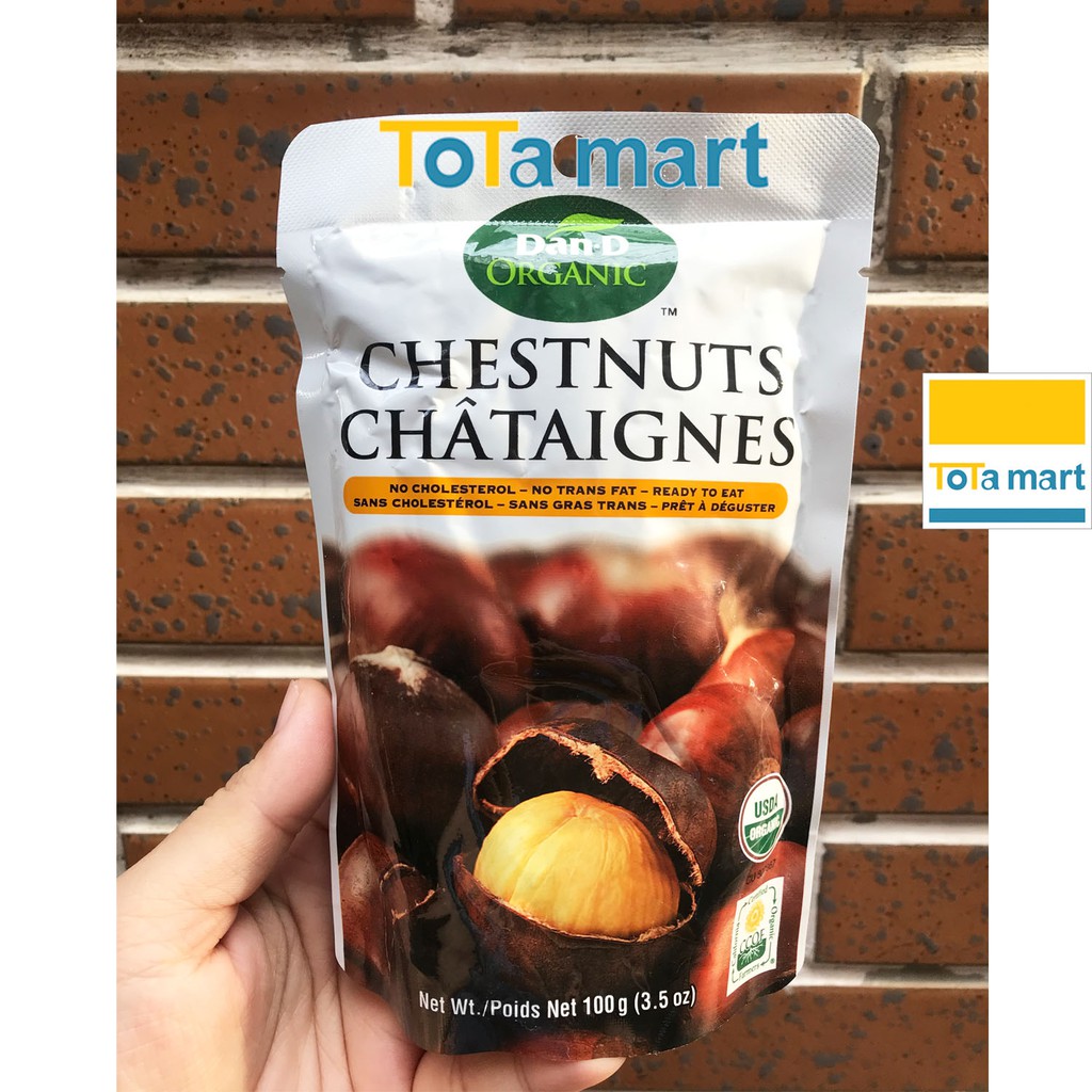 [Mã GROSALEHOT giảm 8% đơn 250K] Hạt dẻ hữu cơ DAN D PAK Organic Chestnut gói 100g. HSD ghi bên dưới.