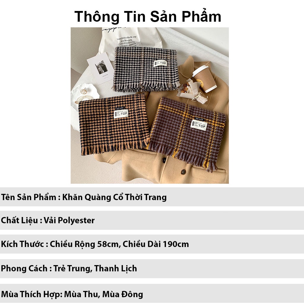 Khăn quàng cổ thời trang KOMI khăn choàng cổ len giữ ấm mùa thu đông hàn quốc