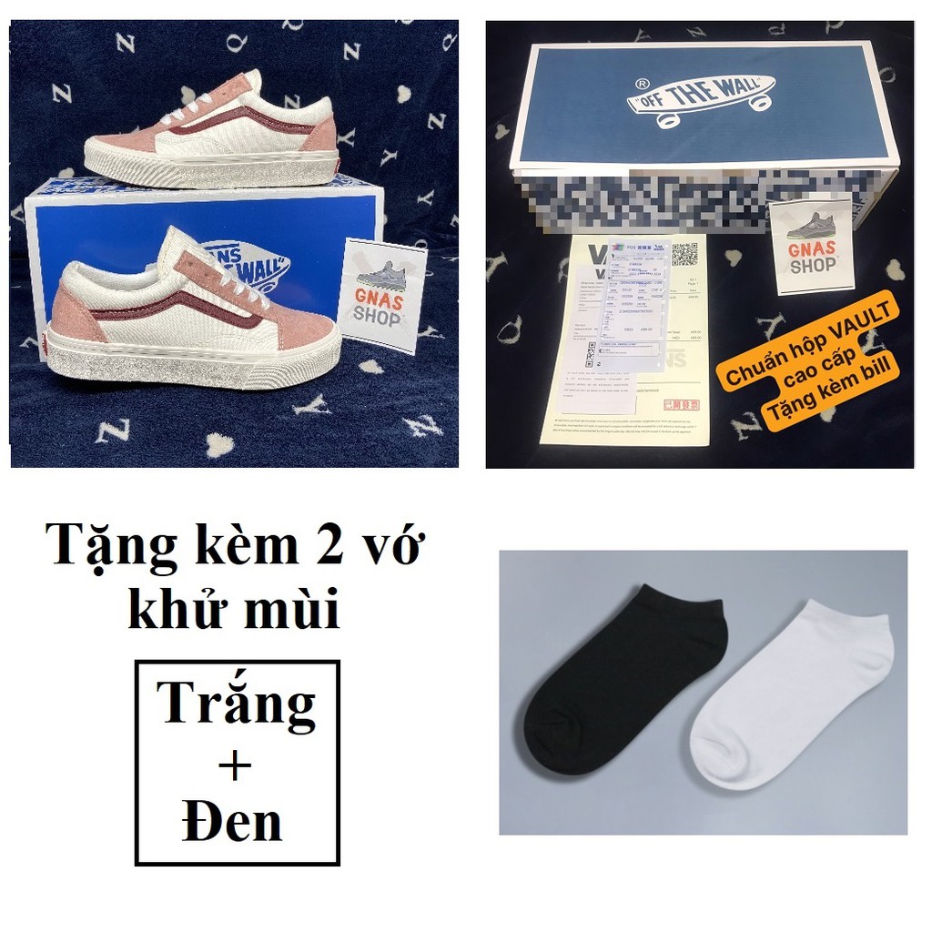 Giày thể thao nữ trắng hồng sọc đỏ | BigBuy360 - bigbuy360.vn