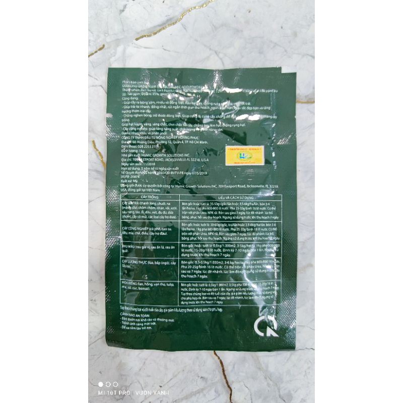 (SIÊU HOT) Phân bón Humic Mỹ gói 20gr tiện lợi, dùng kích rễ , trộn cùng phân cá bón cây rất tuyệt