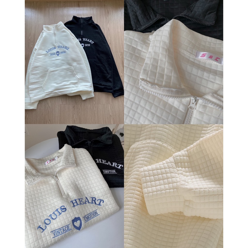 Áo half zip louis heart có 2 màu