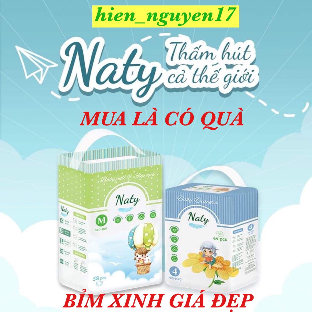 Tã/Bỉm Naty HỮU CƠ chất lượng châu Âu Dán/Quần Đủ Size L54/XL48