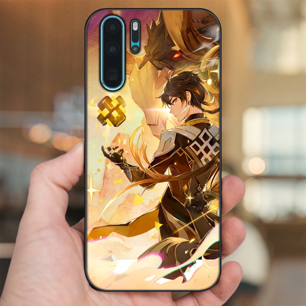 Ốp lưng Huawei P30 Pro viền đen in hình Zhongli Genshin Impact