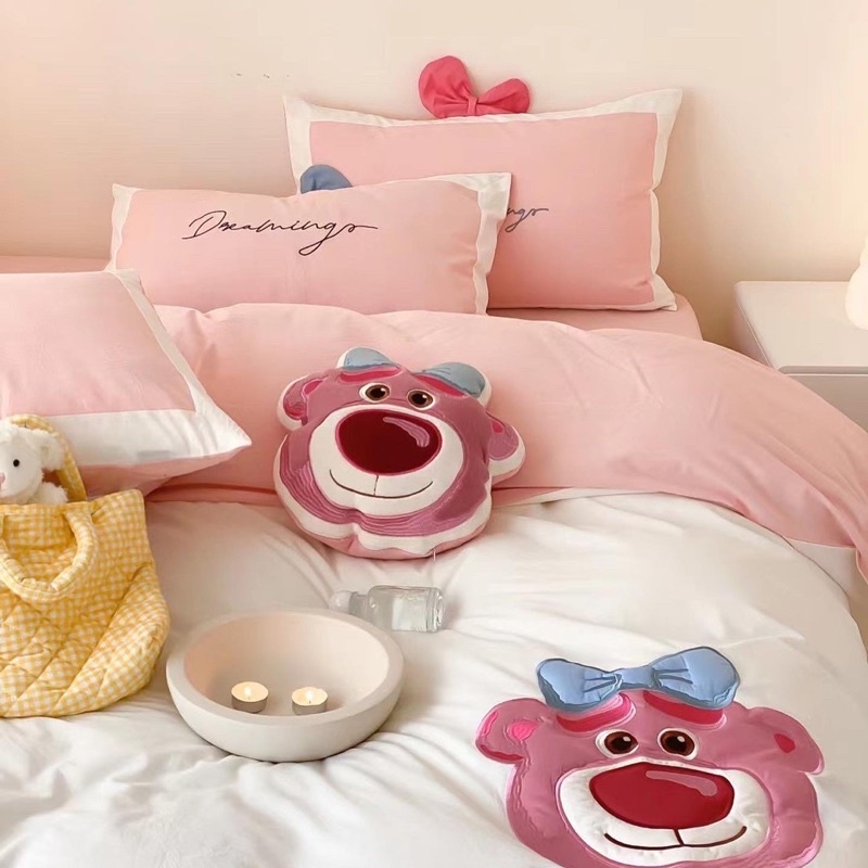 Set Chăn Ga Cotton Linen Hoạt Hình Cao Cấp Tặng Kèm Gối Bông (Shinbedding)