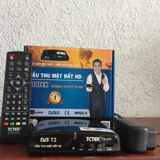 Mua  Chính Hãng DVB-T2  Đầu thu mặt đất DVB T2/ TCTEK377 Xem miễn phí 65kênh truyền hình Bảo Hành 12 Tháng.