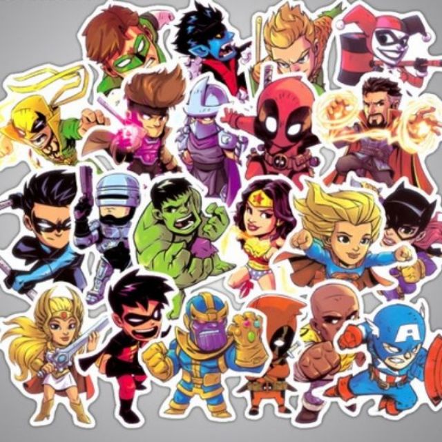 Sticker Set Super Hero 25 cái ngẫu nhiên