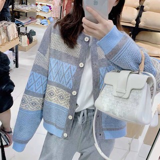 Áo Khoác Cadigan Dệt Kim Dáng Rộng Phong Cách Reto Hàn Quốc Cho Nữ- Cỏ Boutique