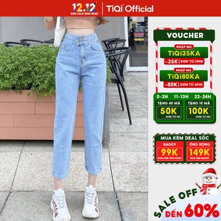 Quần baggy nữ trơn lưng cao TiQi Jeans B1-94