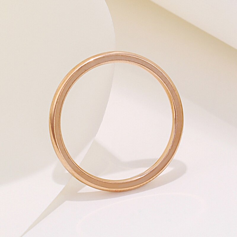 Nhẫn đôi bằng thép không gỉ 2mm dễ thương thời trang Hàn Quốc #5040