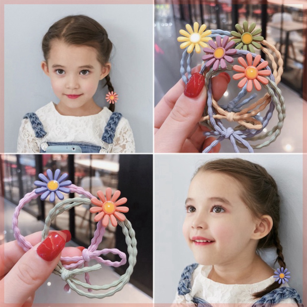 Dây buộc tóc hàn quốc hoa cúc nhí hot trend chun đôi cực bền siêu co dãn LILIKIDS PK01