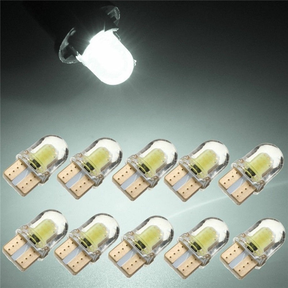 Set 10 Đèn LED Mini T10 194 168 W5W COB 8SMD Ánh Sáng Trắng Dành Cho Ô Tô