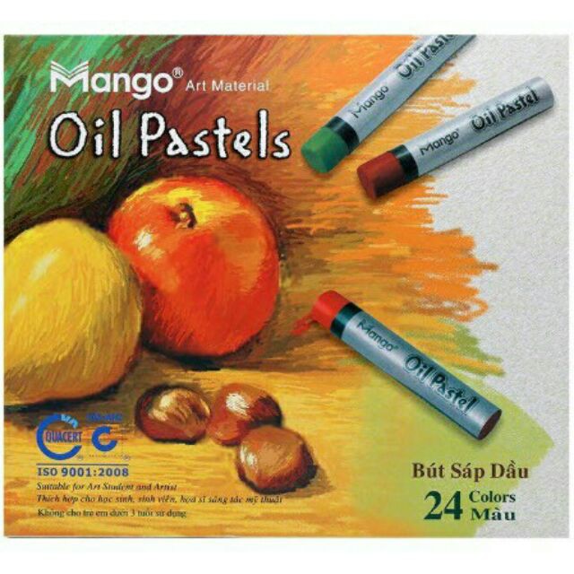 [VPPHAIHUNG] Bút sáp dầu mango cao cấp 24 màu chính hãng.