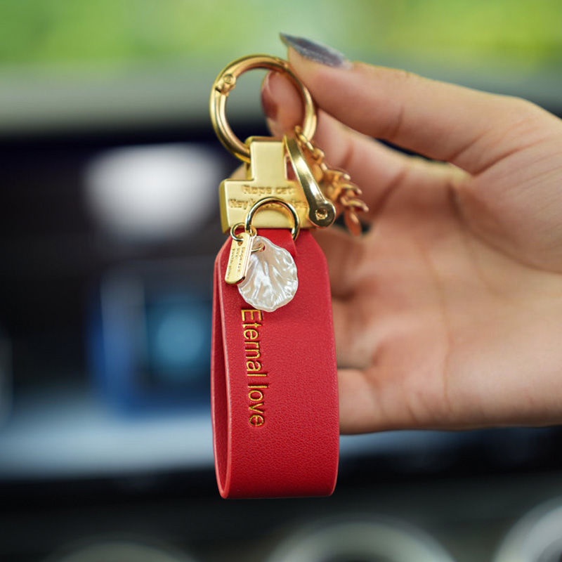 Móc Chìa Khóa Bằng Da PU 4 Màu Thời Trang Dành Cho Nam Và Nữ