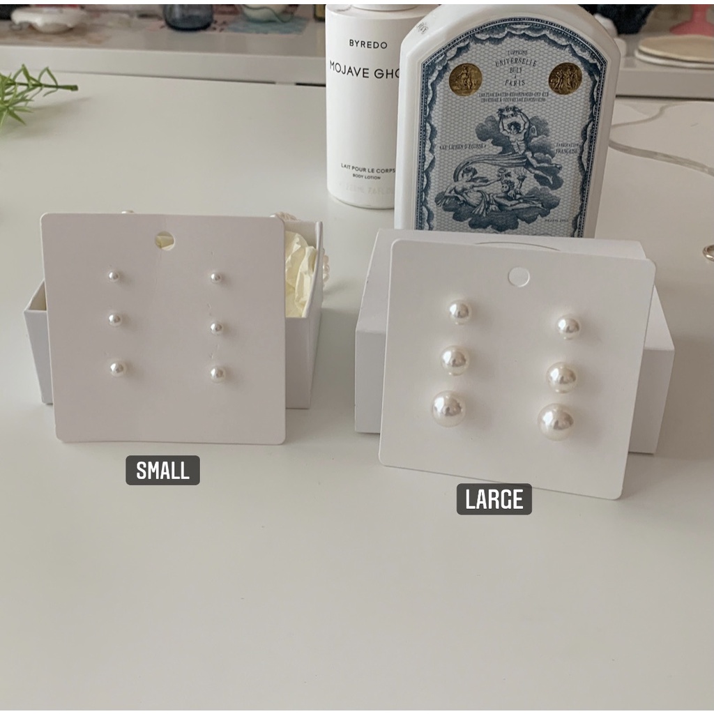 Set khuyên tai đính hạt sang trọng Modleaf Pearl earring set Hàn Quốc