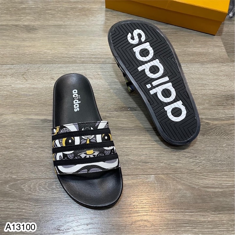 Dép nam Adidas đế đúc cao su có logo mới nhất