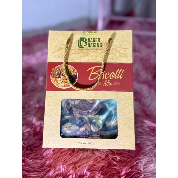 Bánh ăn kiêng biscotti giảm cân healthy vị vani/chocolate/matcha/mix nguyên cám Baker Baking