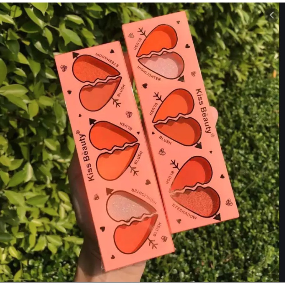 Má Hồng kIss Beauty 6 ô Trái Tim kèm bắt Sáng | BigBuy360 - bigbuy360.vn