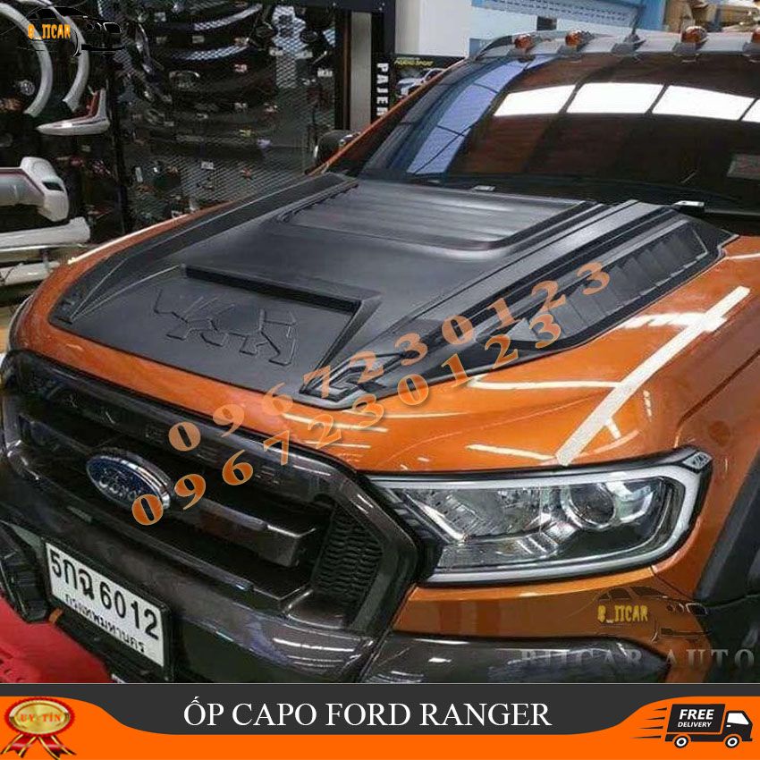 Ốp Capo FORD RANGER MẫuTê Giác - RHINO Cao Cấp Thái Lan