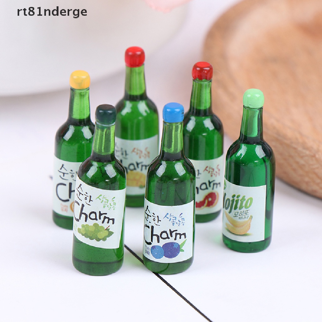 【ge】 5Pcs 1:12 Dollhouse Miniature Fruit Juice Bottles Model Dolls Kitchen Food .