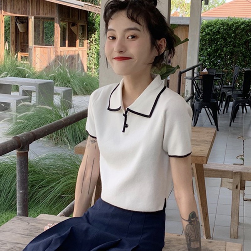 Áo Croptop Dệt Kim Tay Ngắn Thời Trang Mùa Hè Cho Phái Nữ | BigBuy360 - bigbuy360.vn