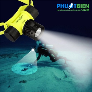 Đèn pin lặn đeo đầu cho thợ lặn tặng kèm pin & sạc chính hãng dldd01