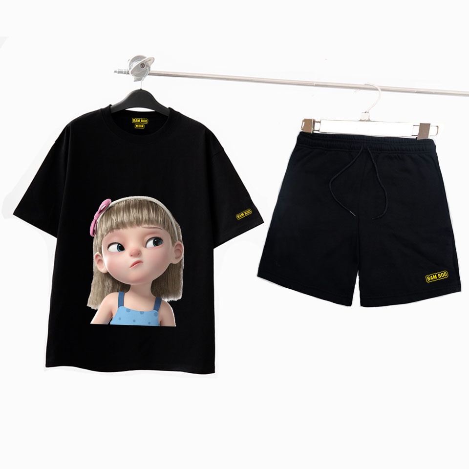 Bộ Thể Thao Nữ BAD GIRL Bộ Quần Áo thun NAM NỮ BAD GIRL Form Rộng (BỘ 46-47)