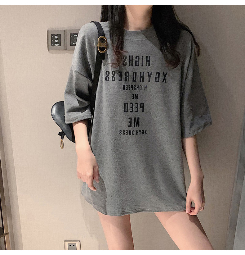 Áo thun ngắn tay in chữ thời trang mùa hè dành cho nữ