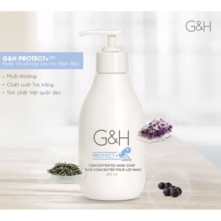 G&H PROTECT+ - Lăn khử mùi và giảm tiết mồ hôi 100ml , Nước xà phòng rửa tay đậm đặc 250ml