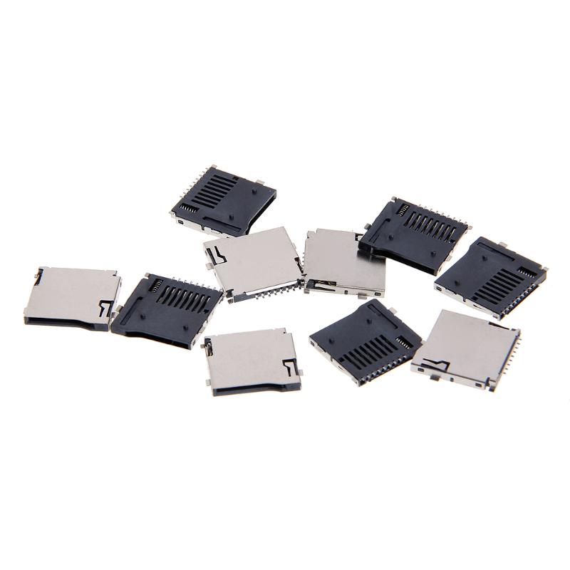 10PCS Push-Push Type TF  Card Socket Adapter Automatic PCB Connector
